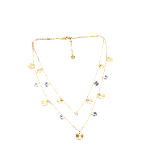 Collier chaine double à strass