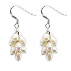 Boucles doreille perles d'eau douce rose lavande 