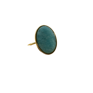 Bague amazonite et acier