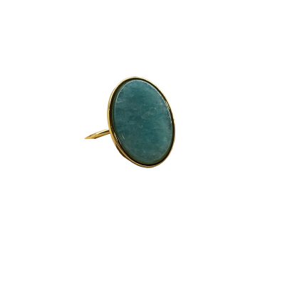 Bague amazonite et acier 